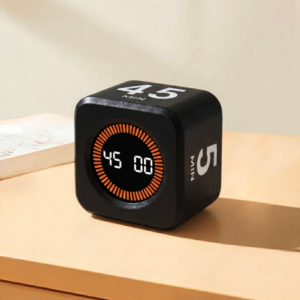 Black Productivity Cube Timer – Boost Focus & Deep Work